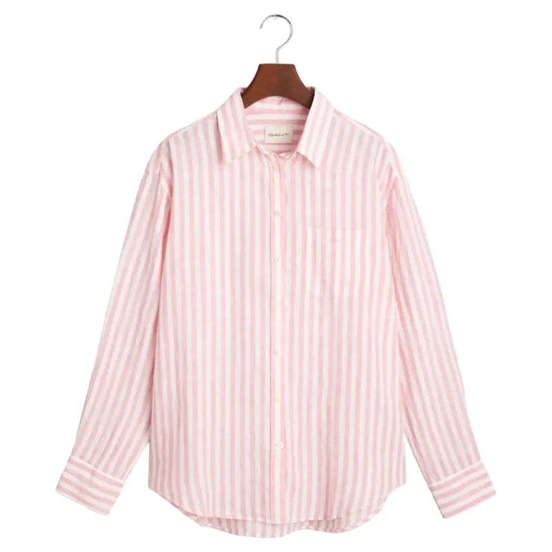 Gant Striped Linen Shirt Geranium Pink