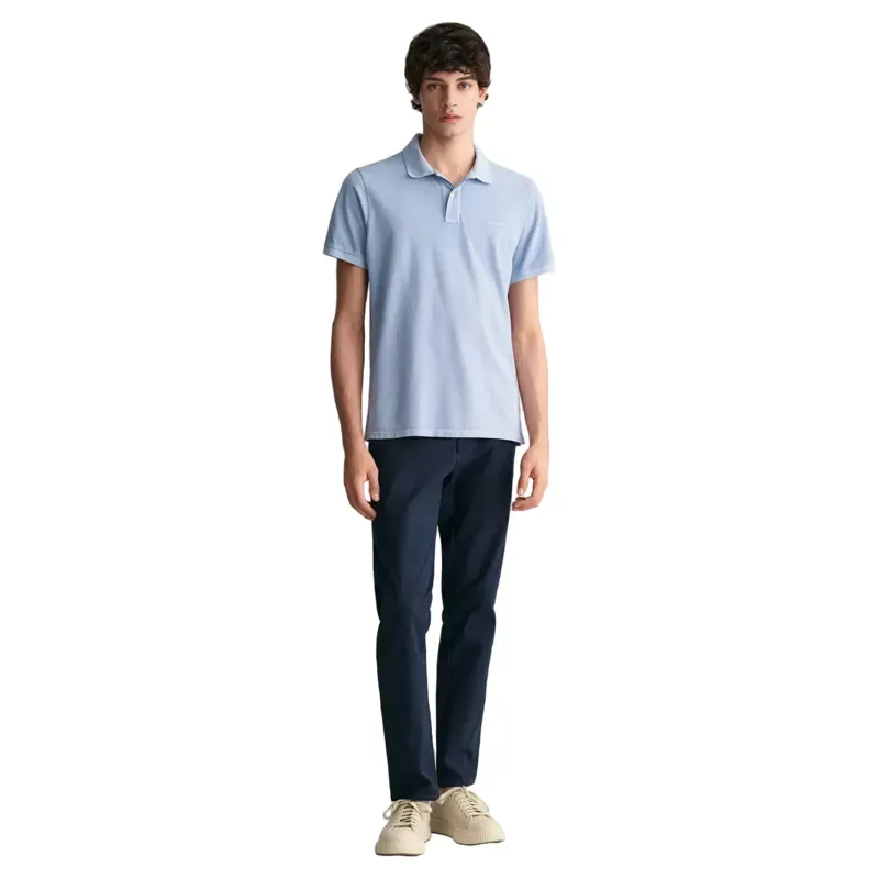 Gant Sunfaded Piqué Polo Shirt Dove Blue-1