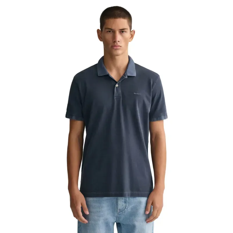 Gant Sunfaded Piqué Polo Shirt Evening Blue-1