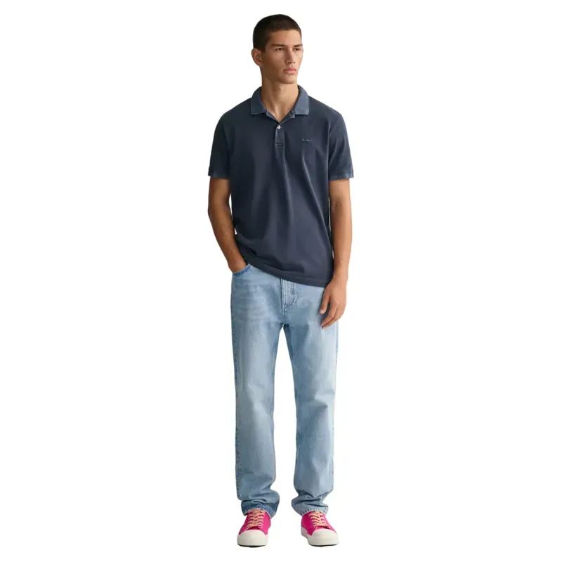 Gant Sunfaded Piqué Polo Shirt Evening Blue-3