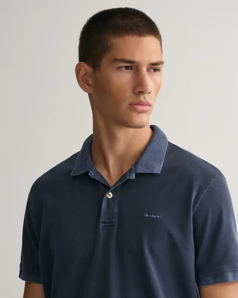 Gant Sunfaded Piqué Polo Shirt Evening Blue-4
