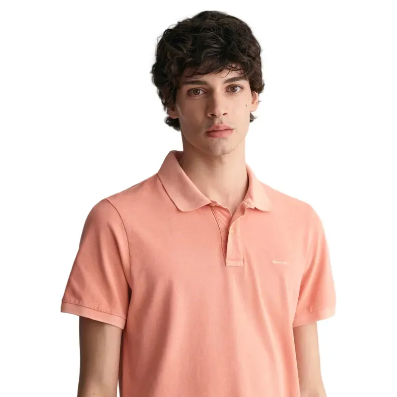 Gant Sunfaded Piqué Polo Shirt Peachy Pink-4