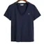 Gant Ladies Shield V-Neck T-Shirt Evening Blue