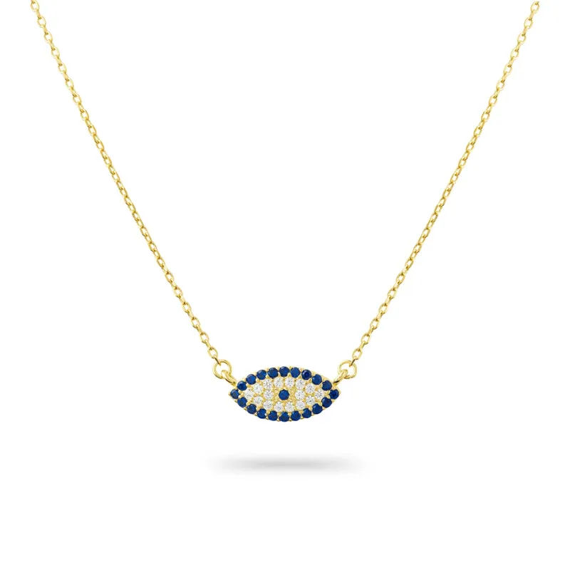 Gold Trip Blue Lucky Evil Eye Necklace in Gold