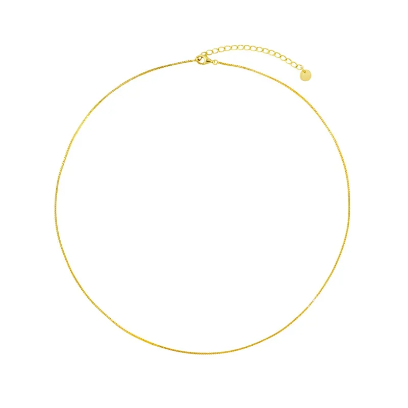 Gold Trip Mini Box Chain Necklace in Gold