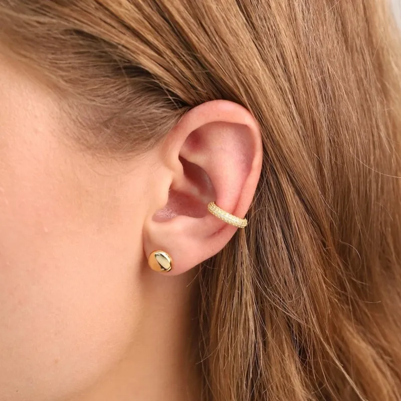 Gold Trip Molten Earrings in Gold-3