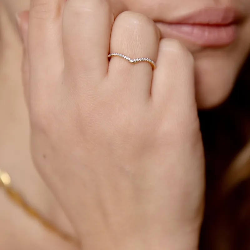 Gold Trip Wishbone Ring in Gold-1