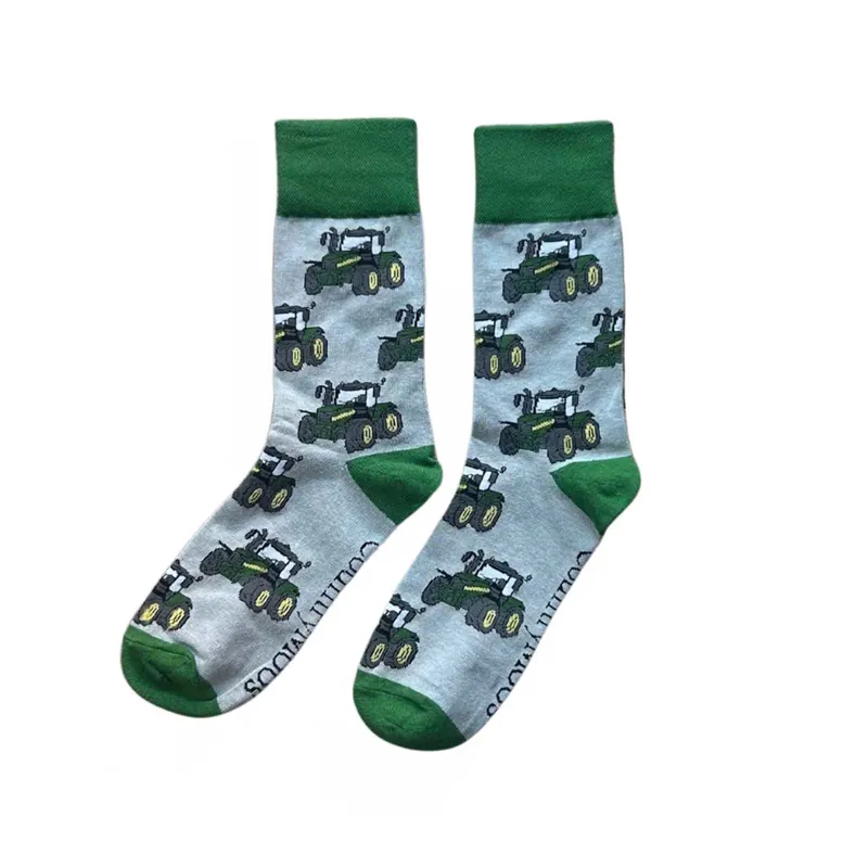 Country Moos Green Tractor Crew Socks UK3.5 - 6