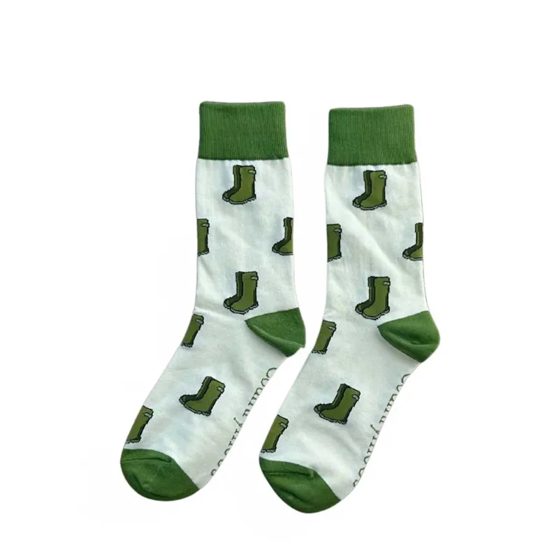 Country Moos Green Welly Crew Socks UK3.5 - 6