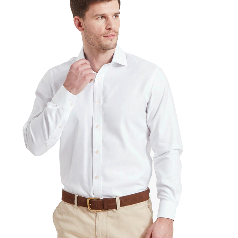Schoffel Greenwich Tailored Shirt White Diagonal-1