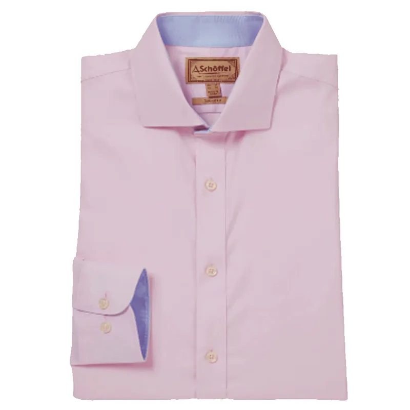 Schoffel Greenwich Tailored Shirt Pale Pink Diagonal