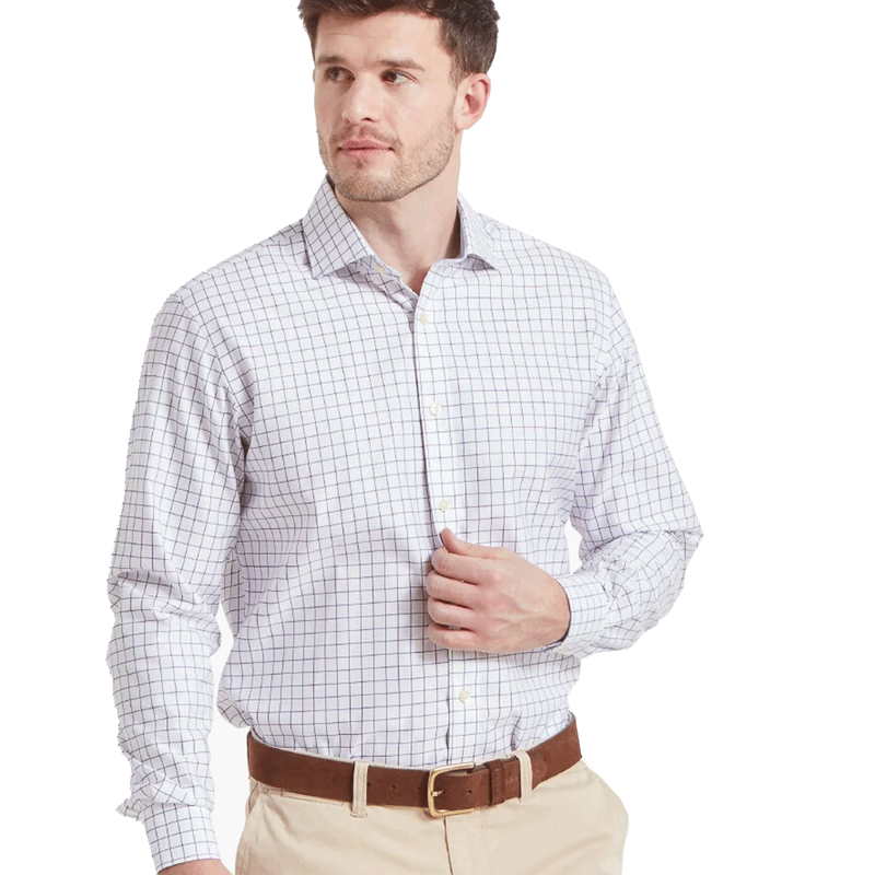 Schoffel Greenwich Tailored Shirt Purple Check-1