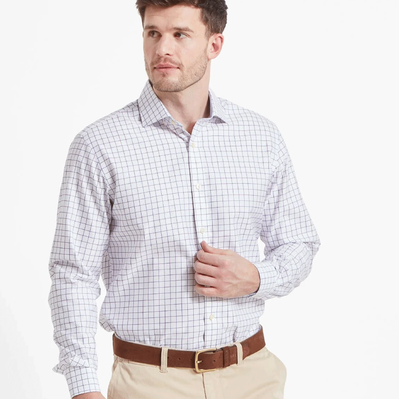 Schoffel Greenwich Tailored Shirt Purple Check-2