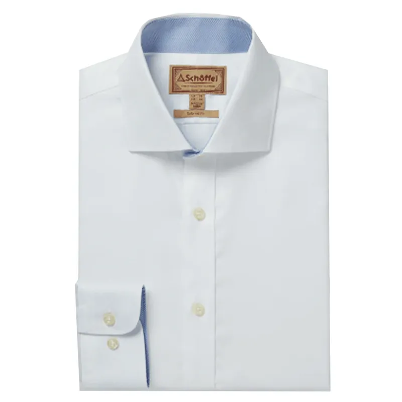 Schoffel Greenwich Tailored Shirt White Diagonal