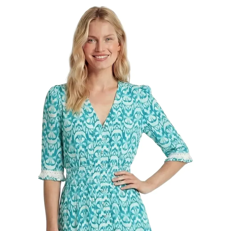 Guinea Alana Dress Long in Sea Green-2