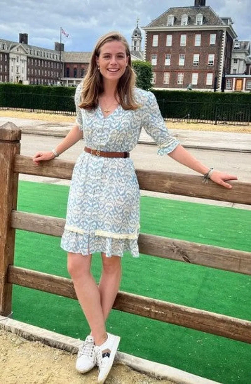 Guinea Izzy Summer Dress in Pale Blue and Cream-4