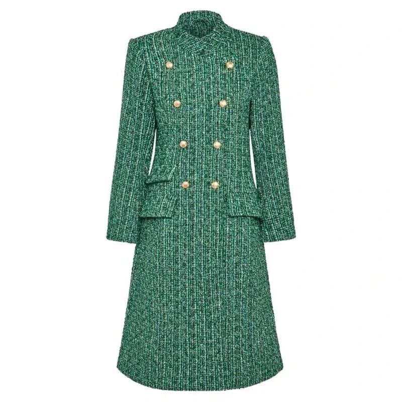 Guinea Knightsbridge Boucle Coat in Green
