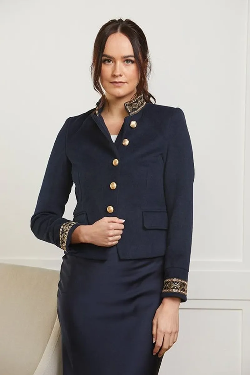 Guinea Mayfair Military Jacket in Navy-1