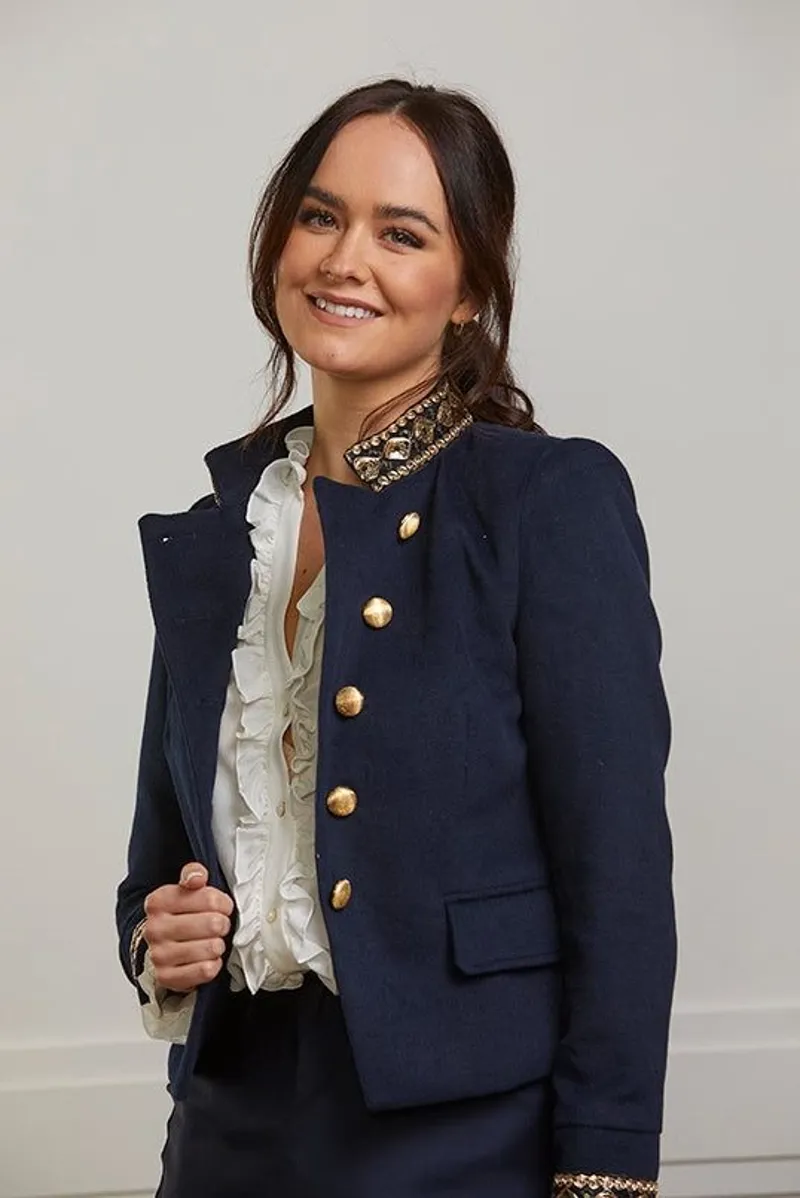 Guinea Mayfair Military Jacket in Navy-4