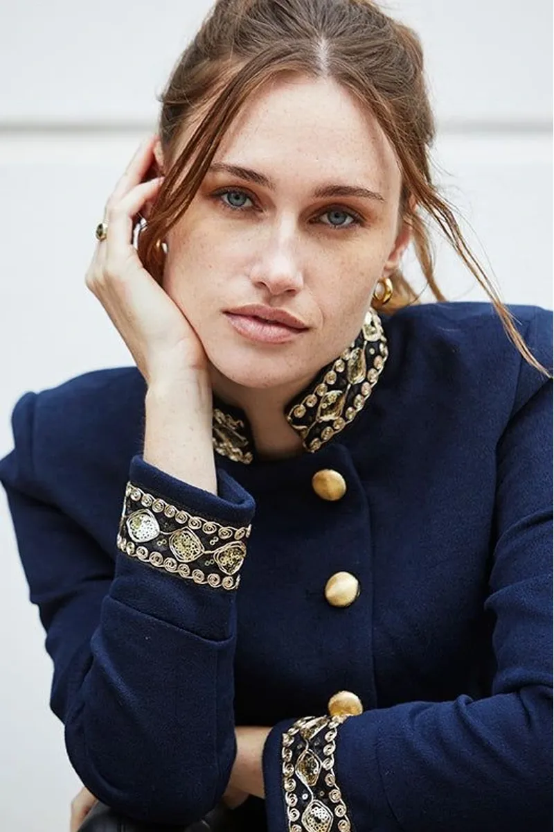 Guinea Mayfair Military Jacket in Navy-5