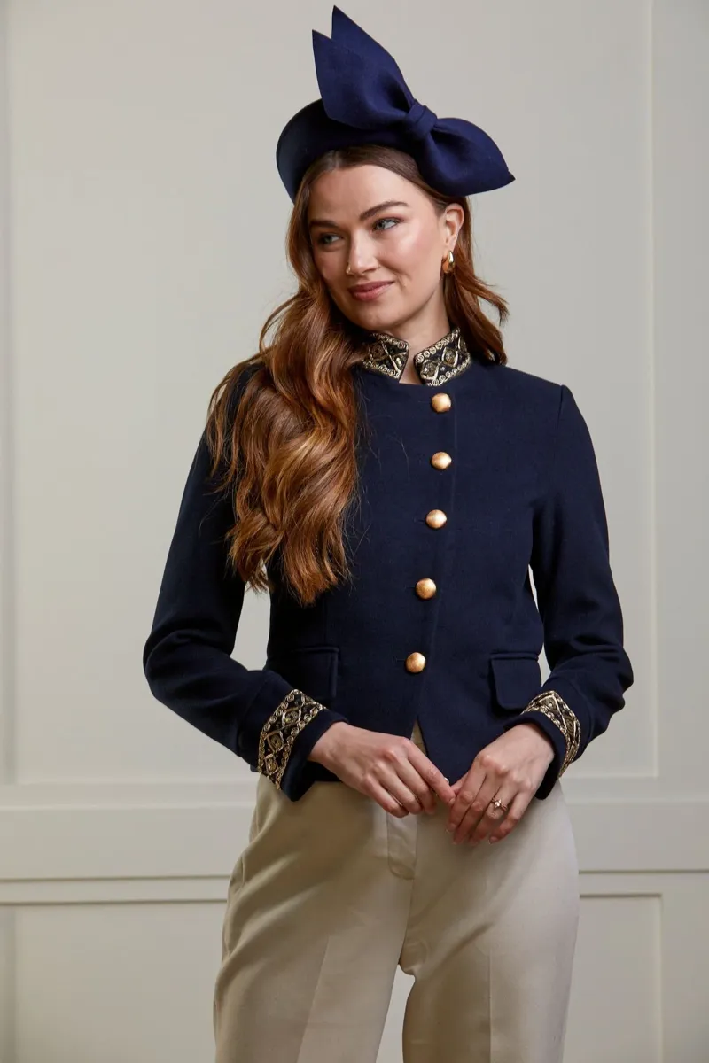 Guinea Mayfair Military Jacket in Navy-6