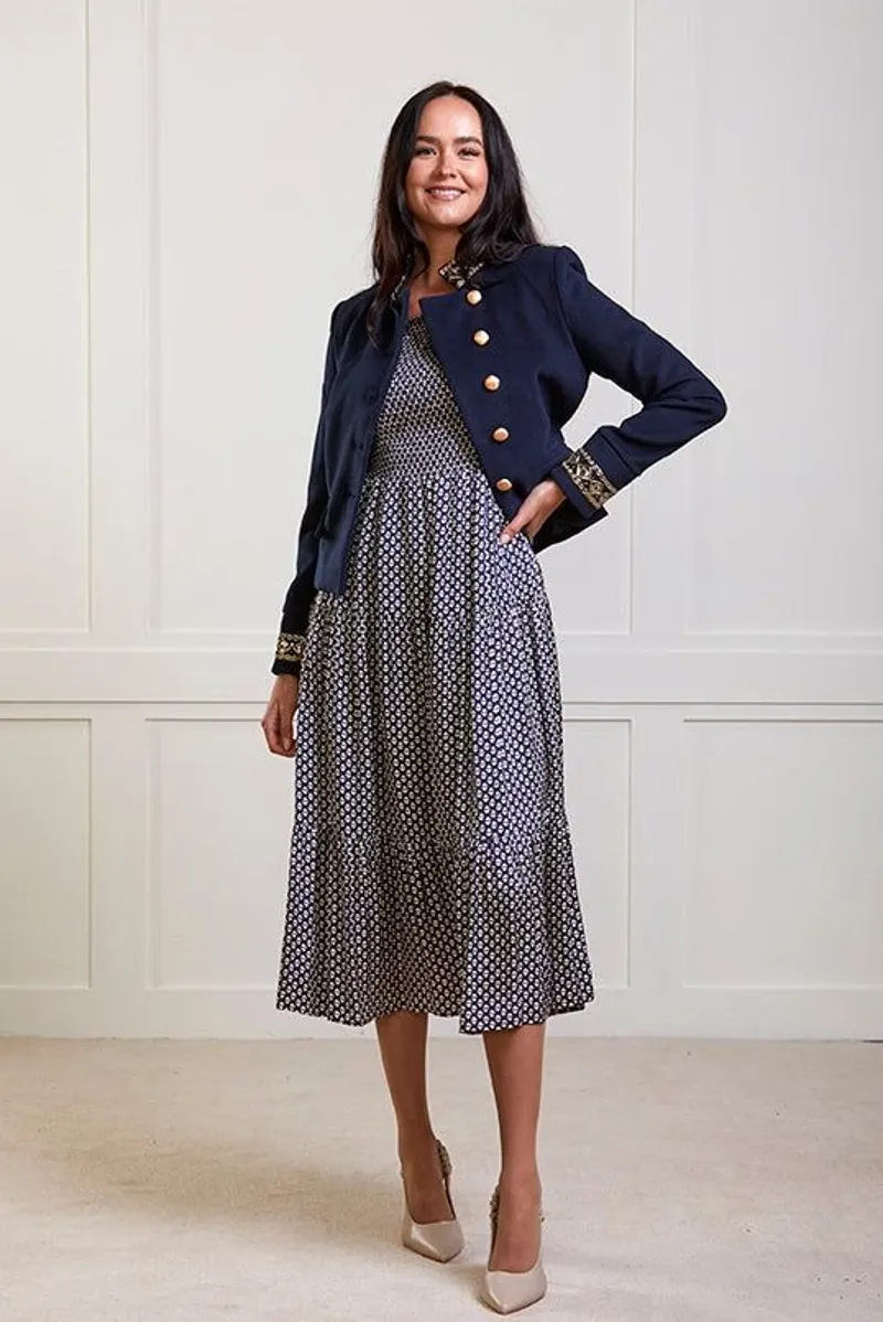 Guinea Mayfair Military Jacket in Navy-9