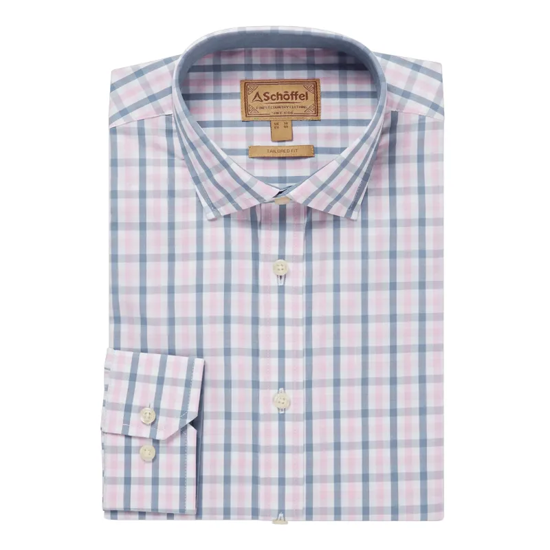 Schoffel Hebden Tailored Shirt Dark Denim Pink