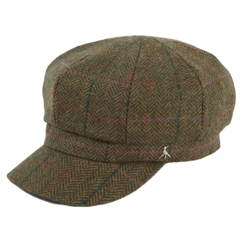 Hicks and Brown Higham Tweed Baker Boy Cap in Fern