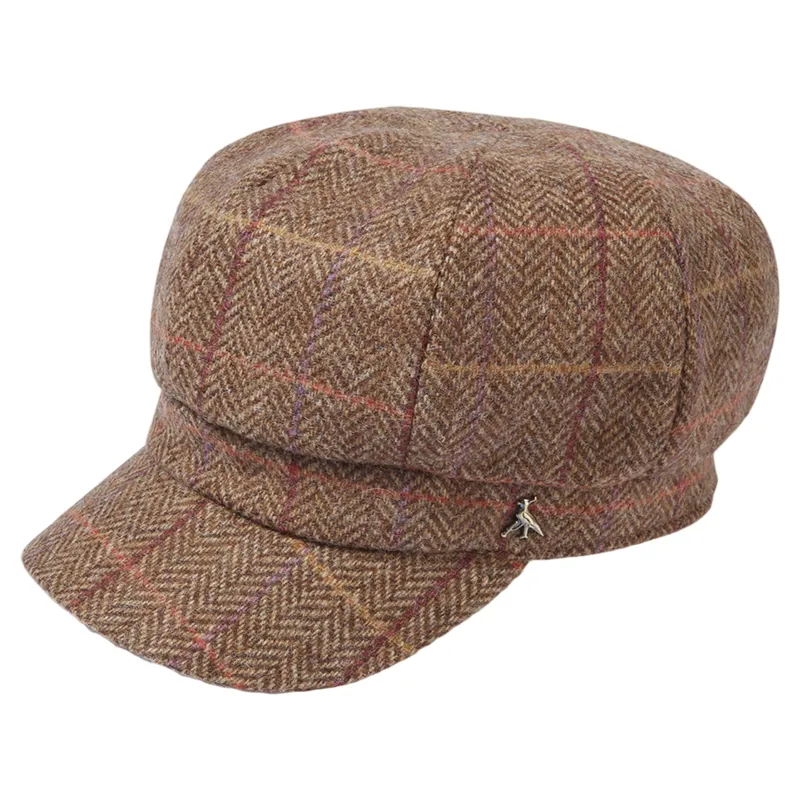 Hicks and Brown Higham Tweed Ladies Baker Boy Cap Chestnut