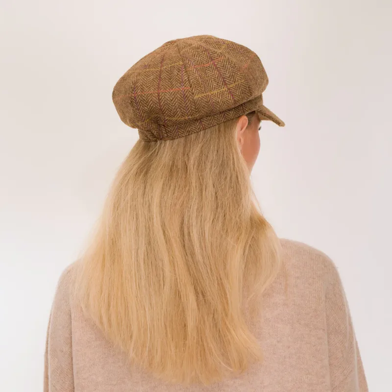 Hicks and Brown Higham Tweed Ladies Baker Boy Cap Chestnut-3