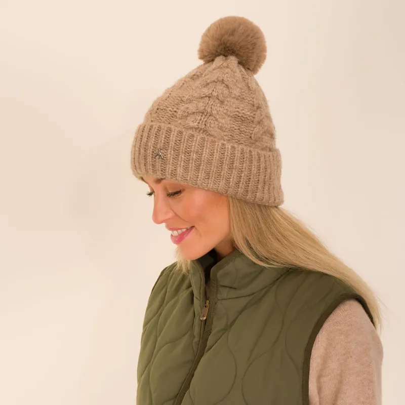 Hicks and Brown Langham Pom Beanie in Walnut-2