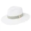 Hicks and Brown The Hemley Fedora in White/Khaki Aztec Ribbon