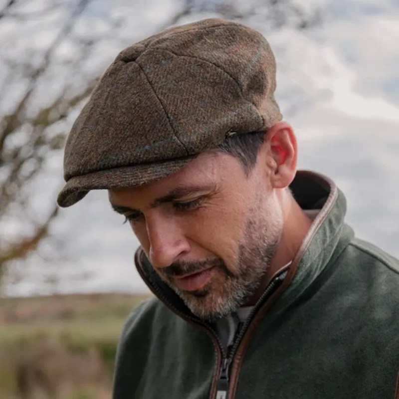 Hicks and Brown Felsham Tweed Baker Boy Cap in Brown-5