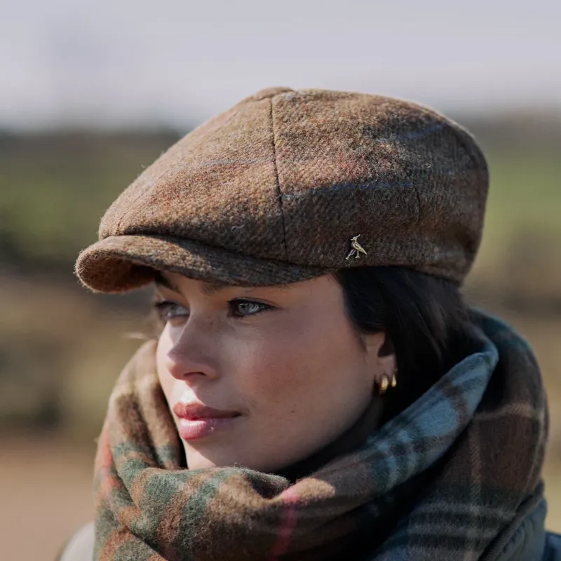 Hicks and Brown Felsham Tweed Baker Boy Cap in Brown-2
