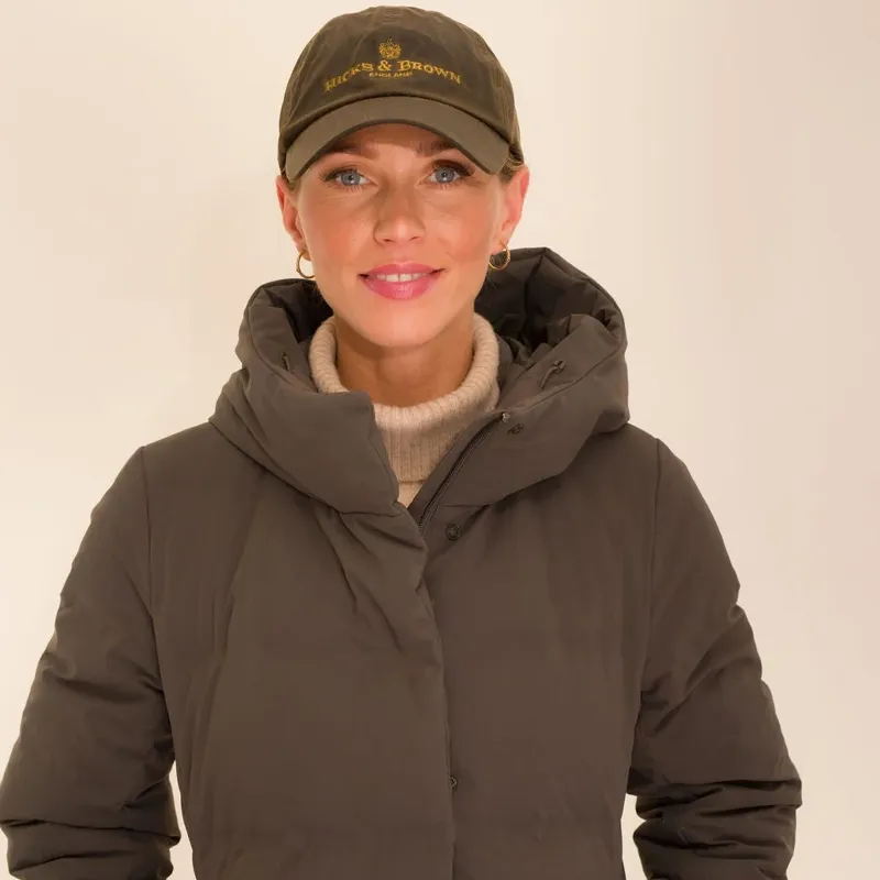 Hicks and Brown Wax Baseball Cap in Olive Green-2