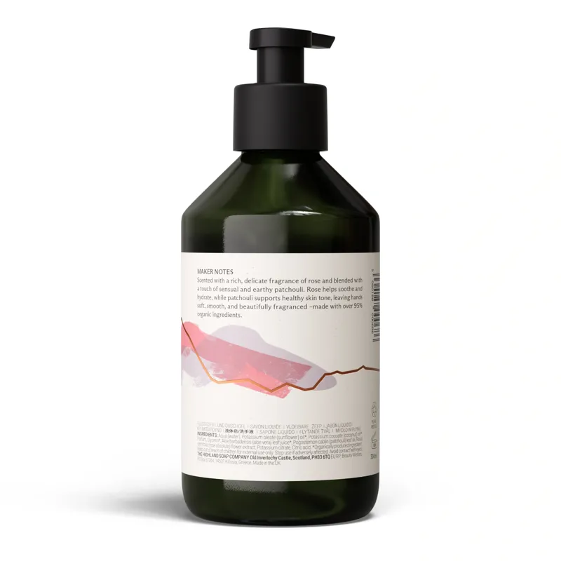 Highland Soap Co. Organic Aloe Hand Wash Rose and Patchouli 300ml-1