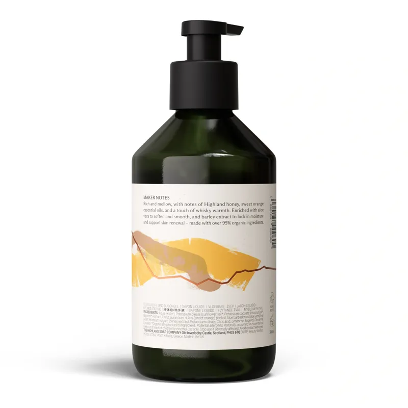 Highland Soap Co. Organic Aloe Hand Wash Whisky and Honey 300ml-1