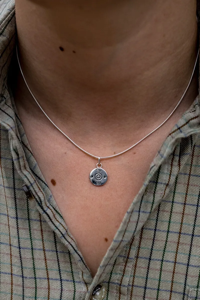 Hiho Exclusive Sterling Silver 20 Bore Shotgun Cartridge Necklace-1