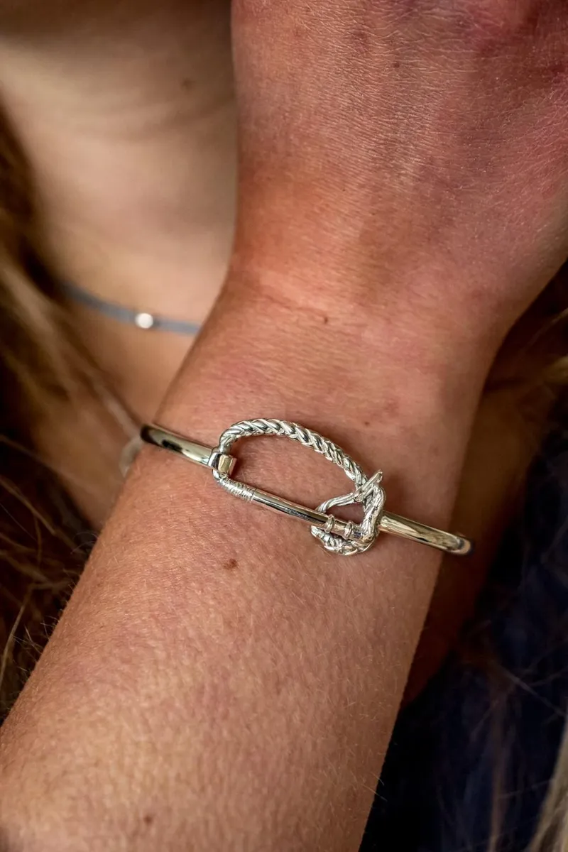 Hiho Silver Jewellery Exclusive Sterling Silver Riding Whip Bangle-1