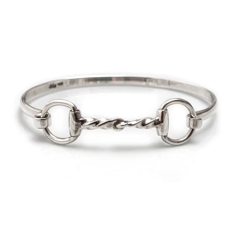Hiho Silver Jewellery Exclusive Sterling Silver Twisted Snaffle Bangle