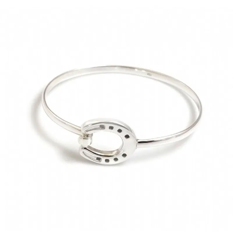 Hiho Silver Jewellery Sterling Silver Horseshoe Bangle
