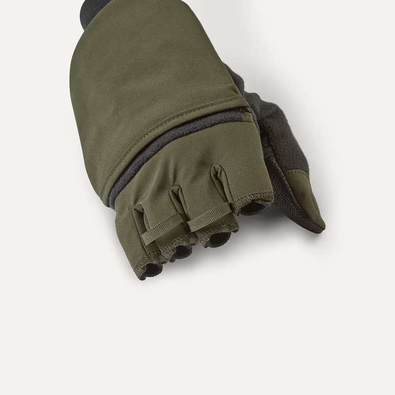 Sealskinz Walpole Windproof Cold Weather Convertible Mitt Olive Green/Black-3