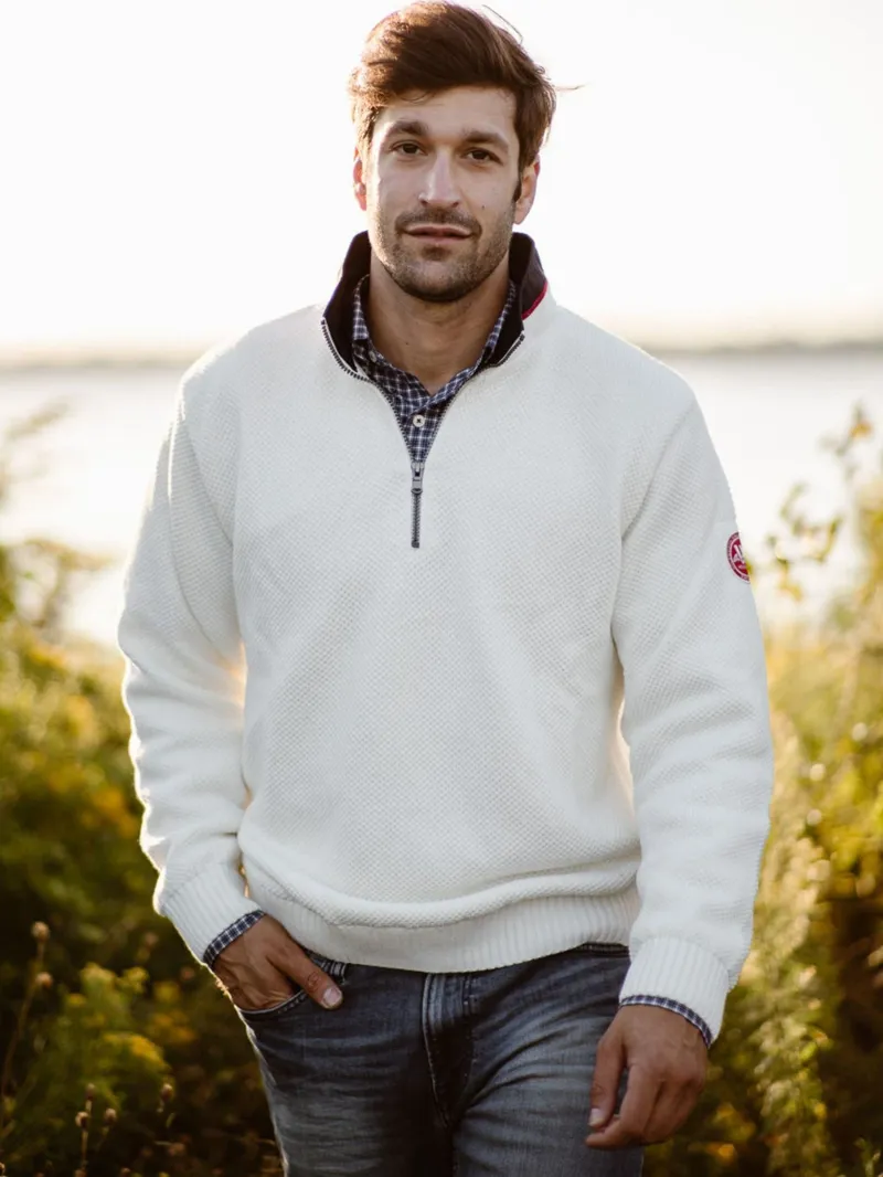 Holebrook Classic Windproof Sweater Off White Mel-3