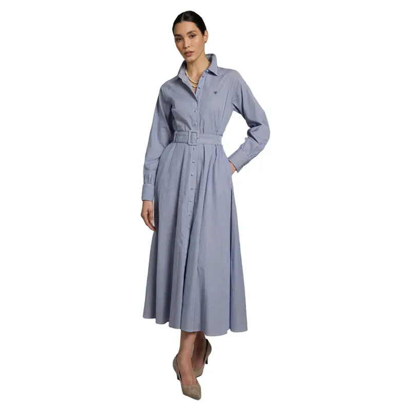 Holland Cooper Aimee Dress in Blue Stripe-2