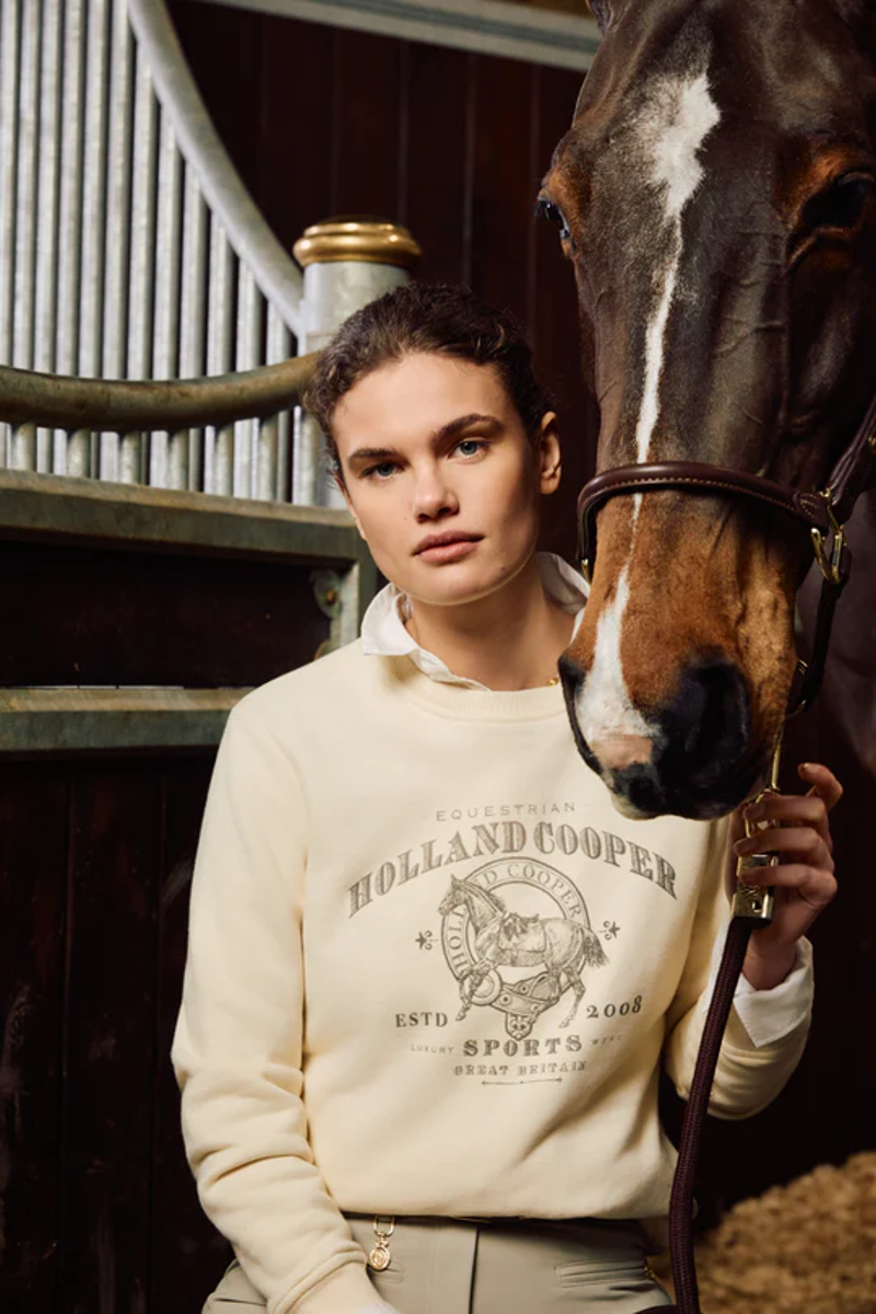 Holland Cooper Appaloosa Crew Neck Sweat in Ecru-2