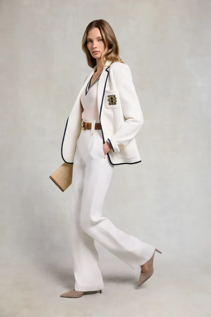 Holland Cooper Badminton Knit in Blush Natural Stripe-4