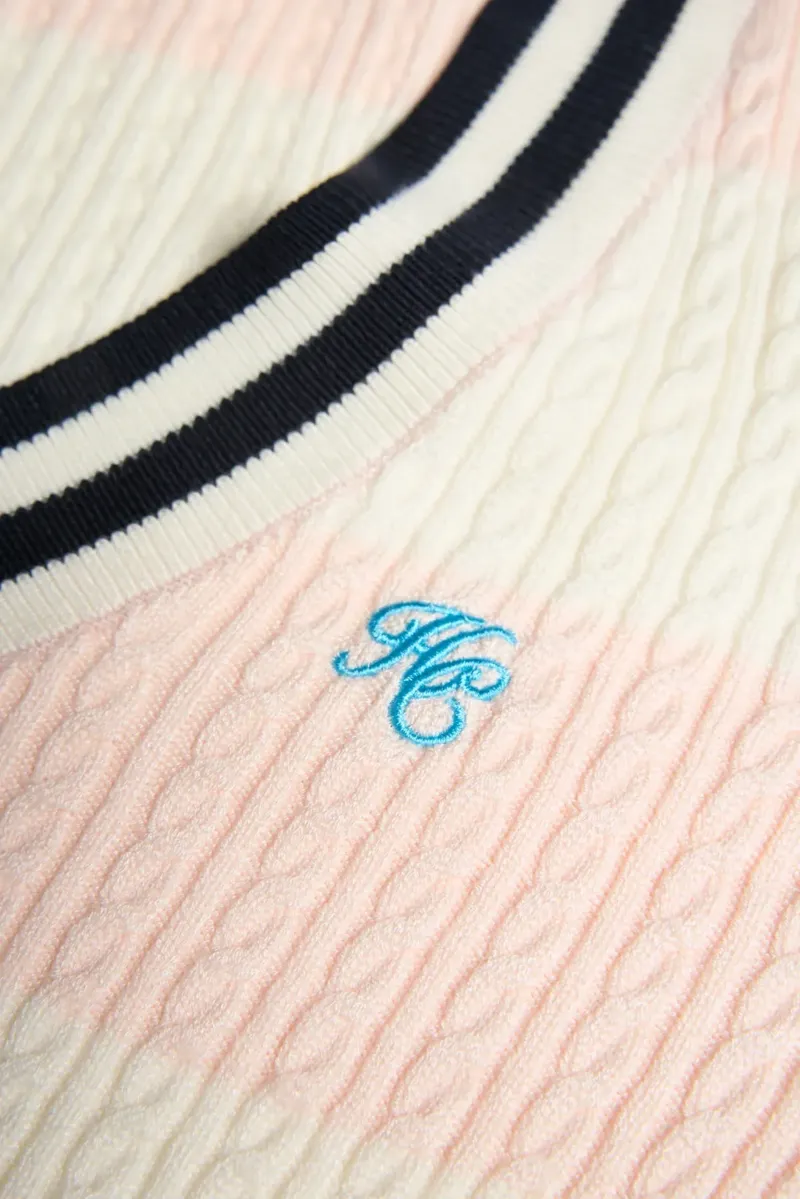 Holland Cooper Badminton Knit in Blush Natural Stripe-6