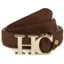Holland Cooper Atelier Slim Logo Belt Chocolate Suede