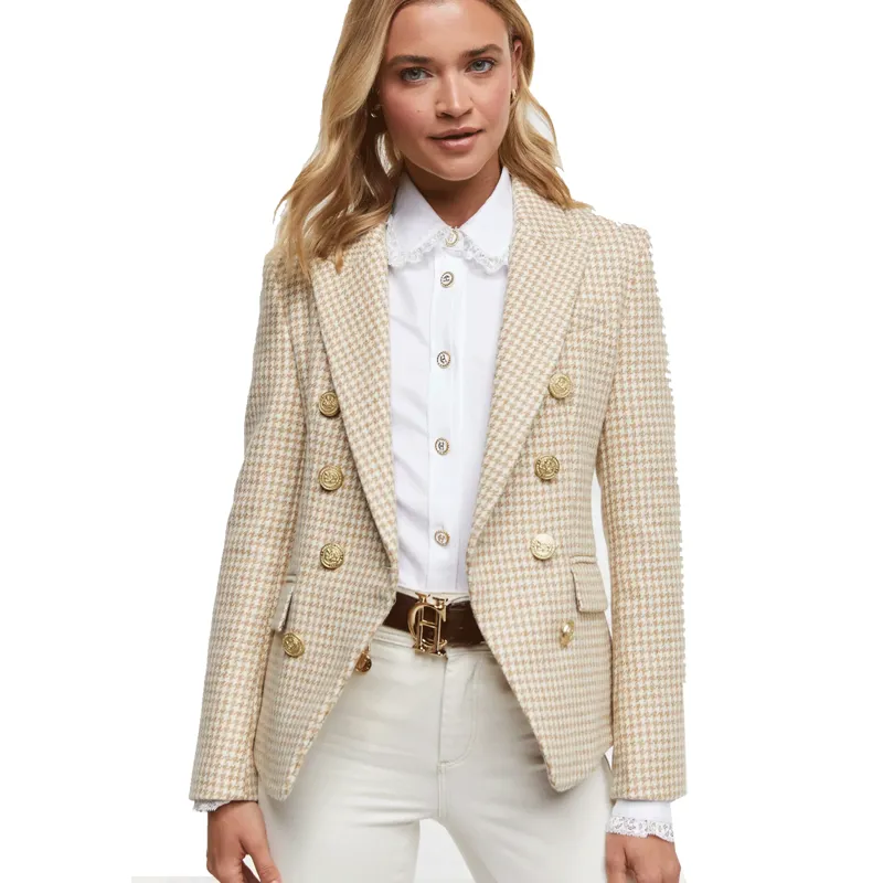 Holland Cooper Knightsbridge Blazer Camel Puppytooth