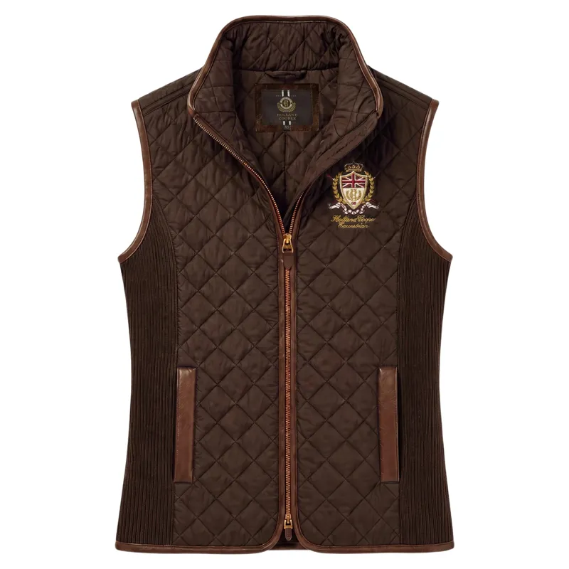 Holland Cooper Boughton Diamond Quilt Gilet in Walnut